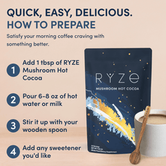 RYZE Mushroom Hot Cocoa — Organic Instant Cocoa with L-Theanine & Melatonin, 20 Servings A5