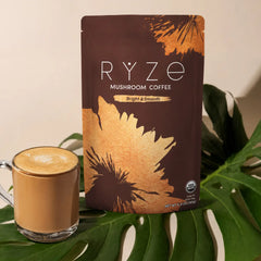 RYZE Mushroom Coffee — Organic Instant Coffee with Cordyceps & Reishi, 30 Servings T4