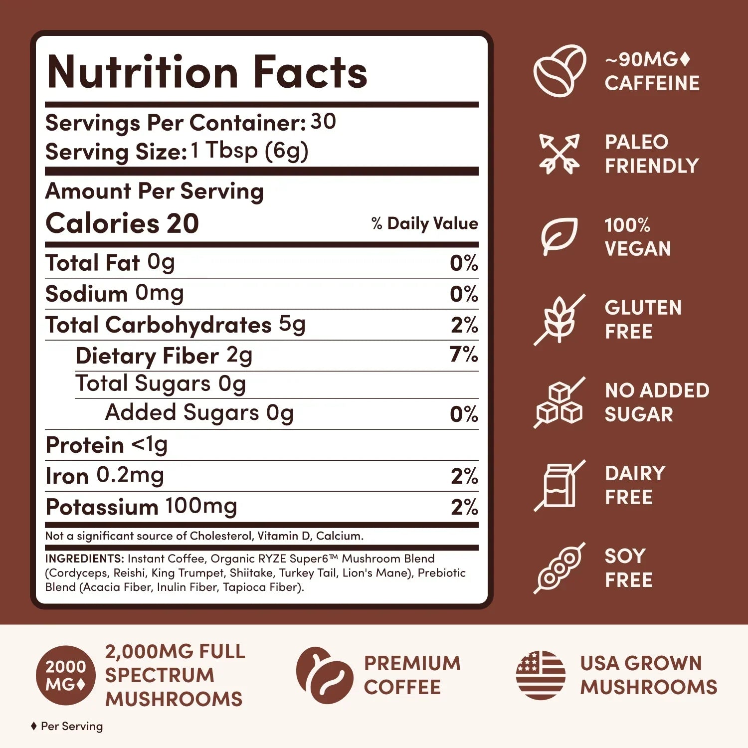 Mushroom Coffee Dark Roast (30 Servings) Y1