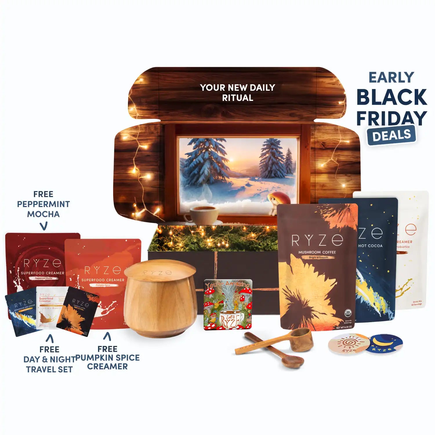 RYZE Ritual Set: Cocoa + Coffee O0