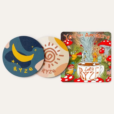 Coasters + Mushroom Magnet W8