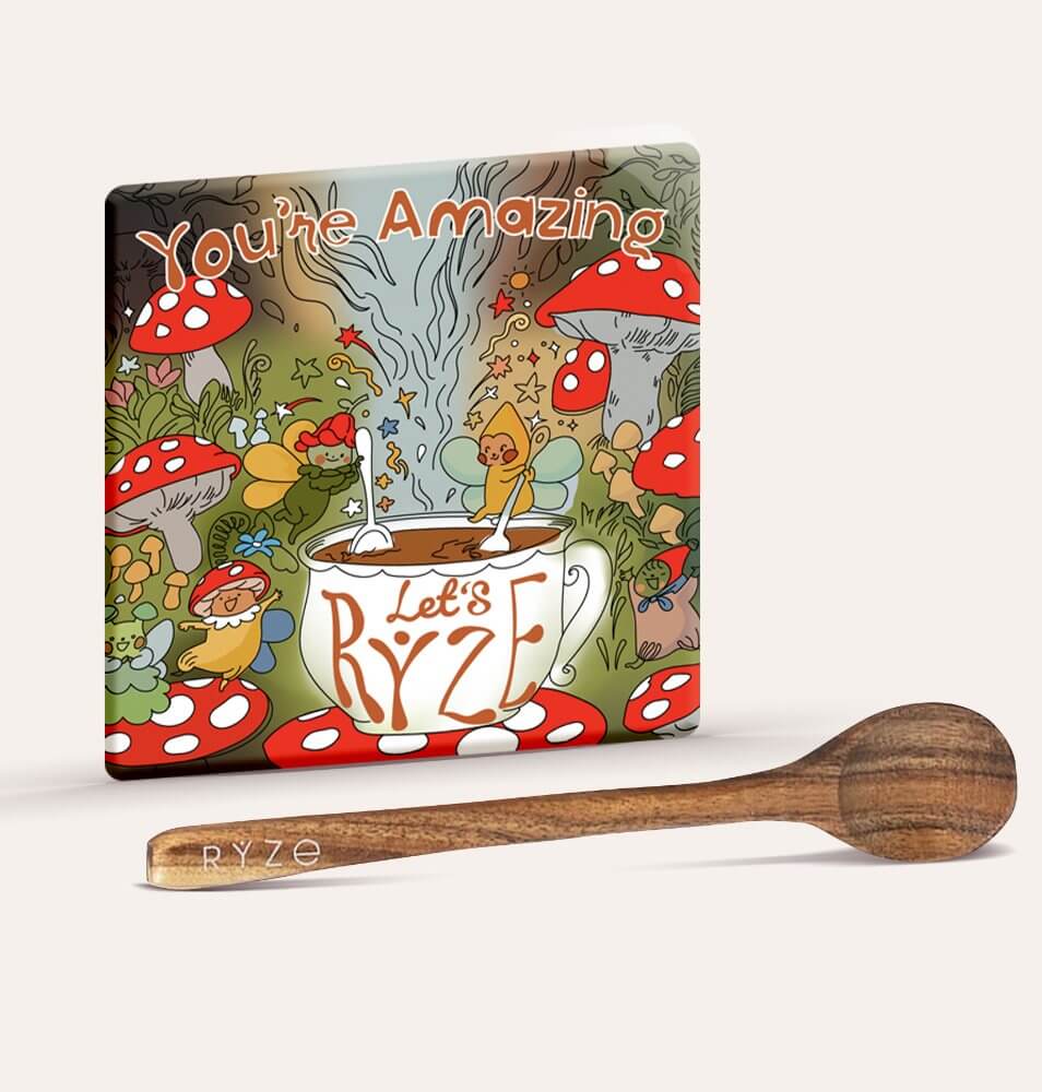 Mushroom Magnet + Acacia Spoon X0