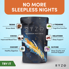 RYZE Hot Cocoa - with 6 Sleep Superfoods to Help Fall Asleep and Stay Asleep Y4