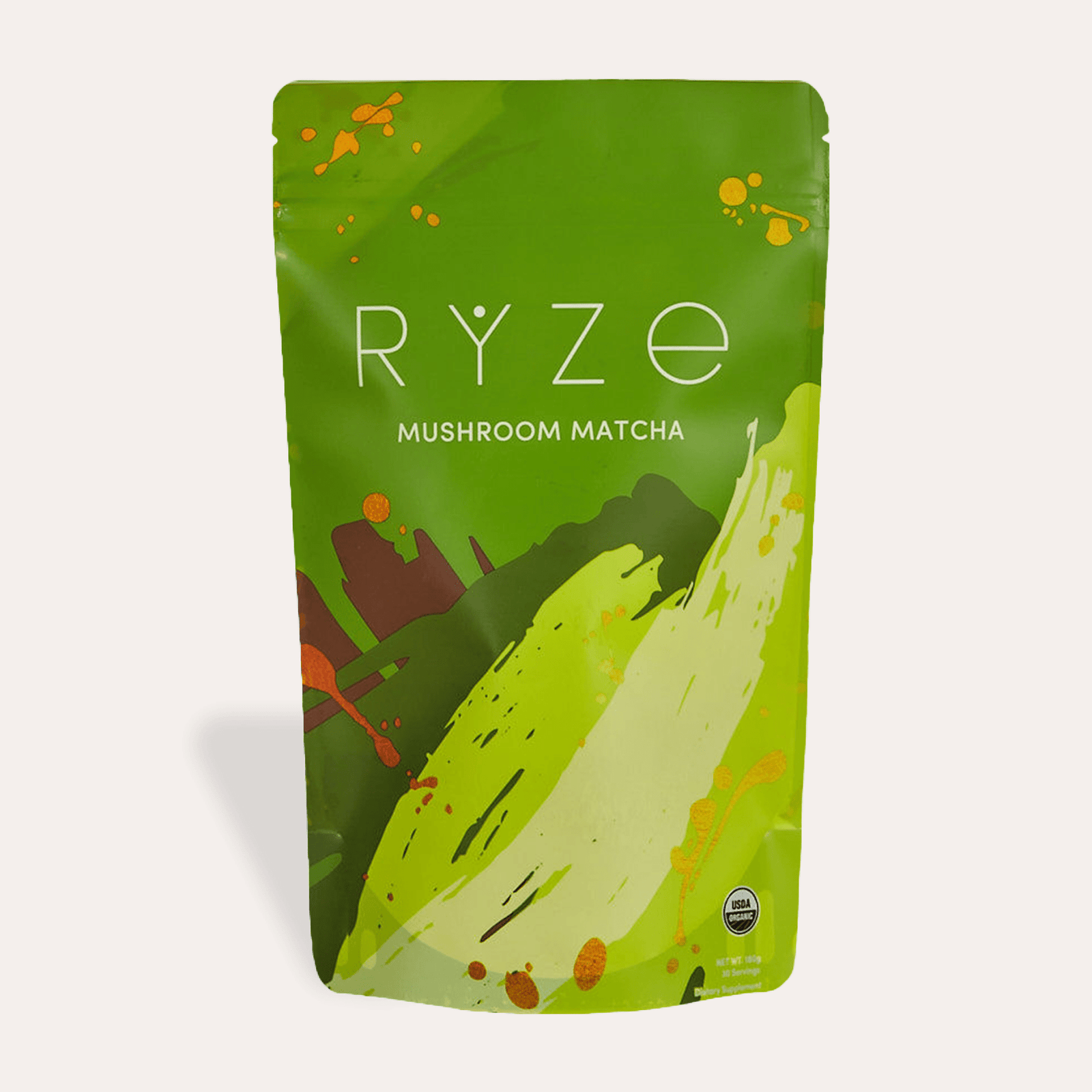 RYZE Mushroom Matcha - with 6 Organic Adaptogenic Mushrooms Grown In USA and Ceremonial-Grade Japanese Matcha A6