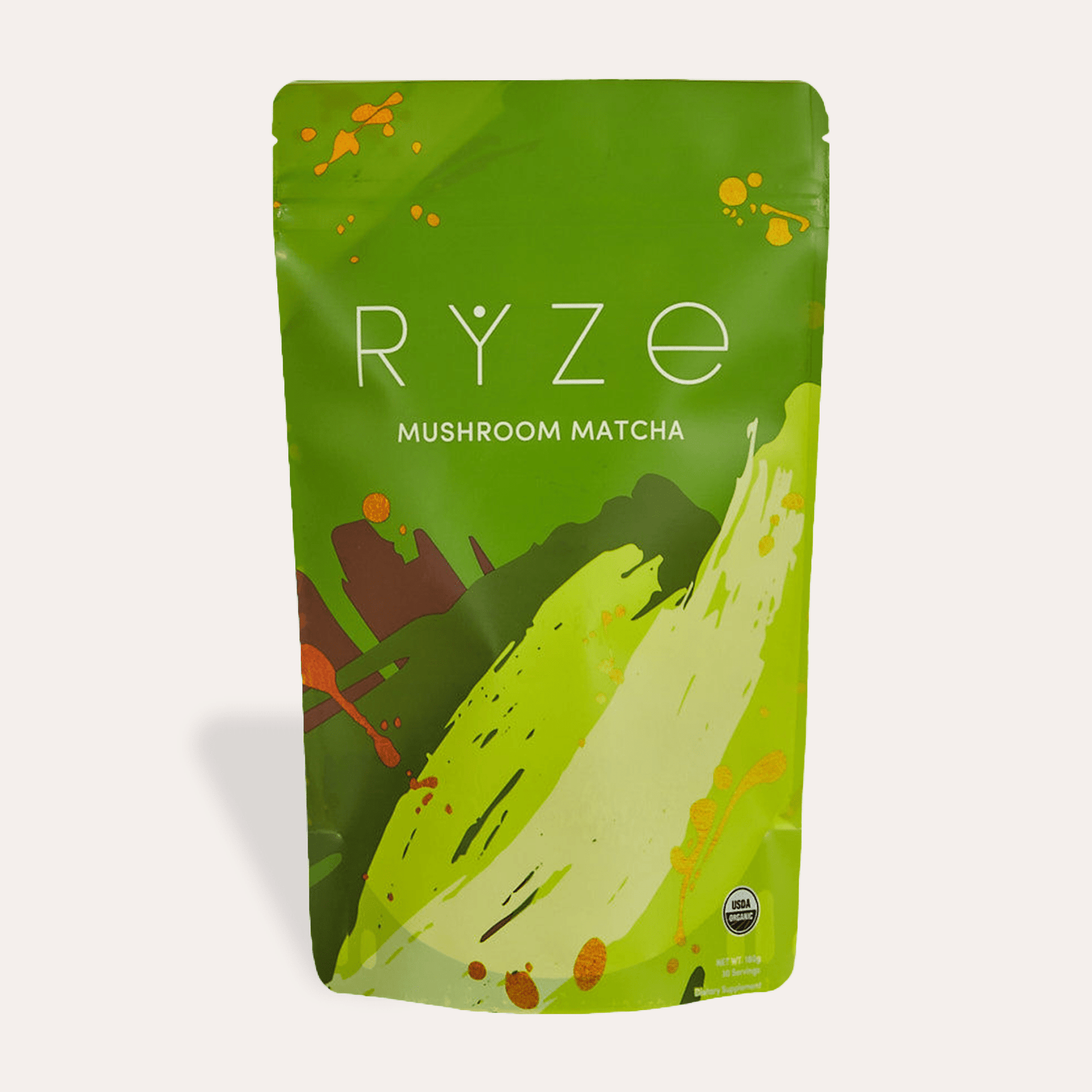 RYZE Mushroom Matcha - with 6 Organic Adaptogenic Mushrooms Grown In USA and Ceremonial-Grade Japanese Matcha A6